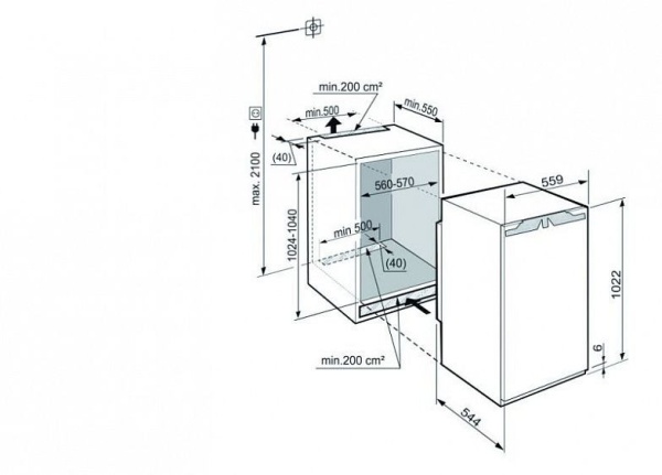 Холодильник LIEBHERR ik 1954 купить с доставкой по Москве и Московской области в интернет-магазине ТехноВегас