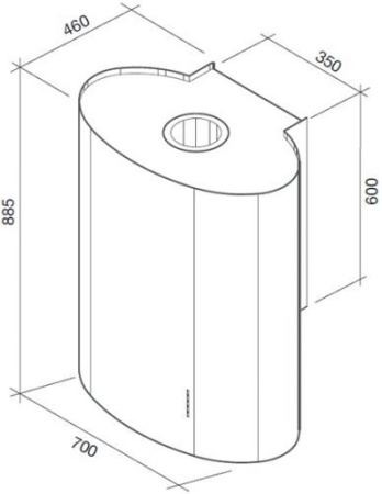 Вытяжка FALMEC ellittica isola 70 inox (800) купить с доставкой по Москве и Московской области в интернет-магазине ТехноВегас