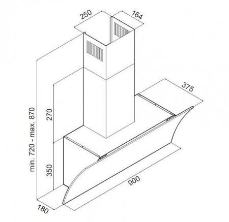 Вытяжка MAUNFELD BLAST 90 черное стекло купить с доставкой по Москве и Московской области в интернет-магазине ТехноВегас